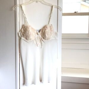 SEDUCTIVE WEAR Lace Chemise Nightgown Lingerie Cream Size Large